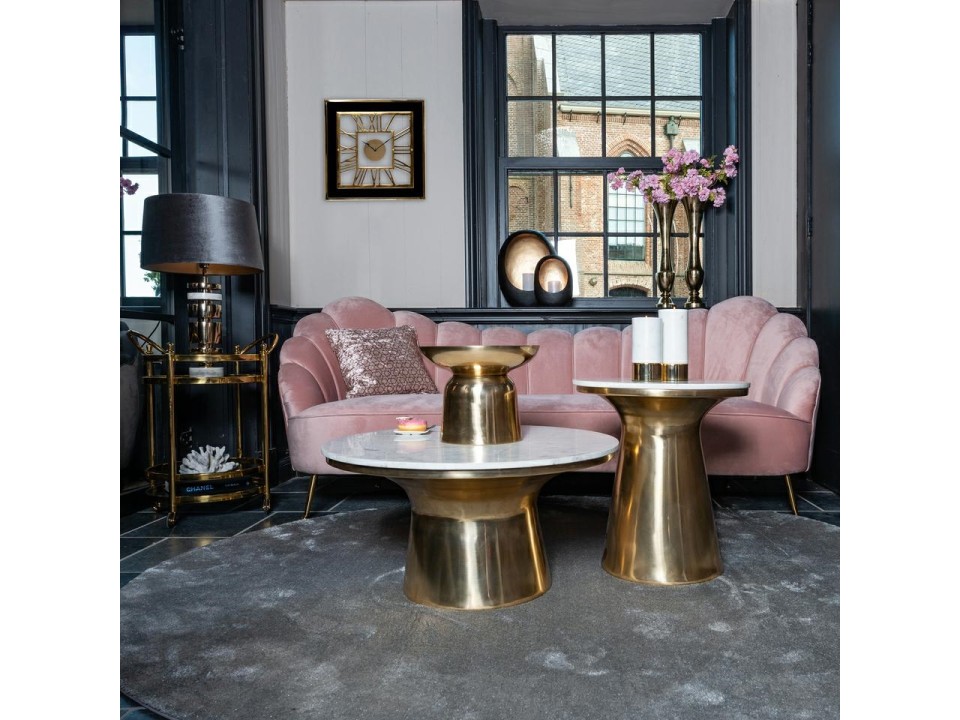 RICHMOND sofa COSETTE PINK - welur, podstawa złota - Richmond Interiors